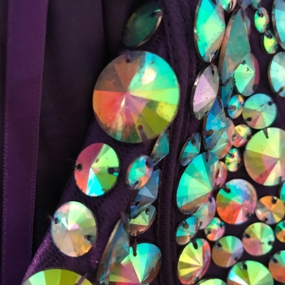 Cassandra stone Size 4 Purple Ball Gown High Low Prom Dress - Picture 8 of 8